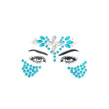 1pc Diamond Face Stickers, Crystal Embellishment For Face, Performance, Party Makeup, Masquerade Ball Decoration, No Adhesive, Decoration Props For Party Photos