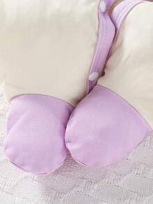 2件套新生儿可爱卡通兔子印花连体衣 - 淡紫色 - 查看 8