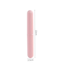 1pc Travel Portable Toothbrush Case, Plastic Toothbrush Storage Box, Simple Striped Travel Toothbrush Holder - Multicolor - View 9