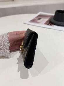 New Women Flower Print Short Wallet Anti-Theft Card Holder Pouch Purse Gold Square Lock Clasp Fashion Casual Coin Purse Multi-Card Slots For Women Wallet Mini Wallet Purse Wallet Small Wallet