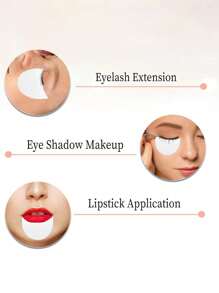 100 piezas de protectores sin pelusa para delineador de ojos, aplicación precisa de maquillaje y extensiones de pestañas postizas - protectores de sombras de ojos y herramientas de maquillaje, protectores de sombras de ojos para extensión de pestañas - almohadillas desechables y sin batería para prevenir residuos de maquillaje y proteger los ojos durante la aplicación de pestañas, ayuda para la aplicación de maquillaje | Diseño semicircular | Herramientas de belleza higiénicas