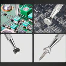 1 件/2 件铝合金纹理拾取镊子、IC 拆卸器、BGA 芯片 4 爪提取器、SMT 电子元件宝石钳、美甲泡沫镊子/笔 - 彩色 - 查看 7