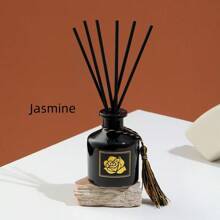 1 bottiglia/2 bottiglie Set diffusore di profumo senza fiamma, include 1 nappina e 6 bastoncini di bambù, ideale per la decorazione di casa e hotel