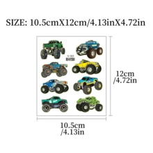 8pcs Temporary Tattoo Stickers For Luminous Monster Cars, Glowing Patterns For Big Footed Cars, Flame Off-Road Vehicles, Racing Cars, Etc., Cute Waterproof Stickers, The Best Gift For Family And Friends, Music Festivals, Parties, Holiday Body Decorations, Beautiful And Cool Fake Tattoos