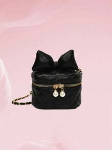 1pc Niche Design High-Grade Diamond Bucket Bag Girl'S Western-Style Chain Bag Ins Style New Fashion Small Fragrance Style Mini Pearl Love Children'S Lipstick Crossbody Accessories Cosmetic Bag Small Bag For Girls Sweet And Cute Bow On The Run Princess Western-Style Chain Bucket Bag Shoulder Crossbody Bag - Bow Bucket Bag - View 7