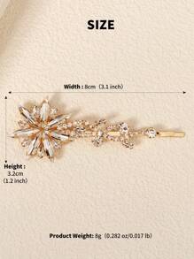 1 cái trâm cài tóc đính đá cho phụ nữ kẹp tóc pha lê phụ kiện tóc cưới tóc mỏng dày lấp lánh trang sức tóc cưới cho tiệc prom sinh nhật - Vàng - Xem 5
