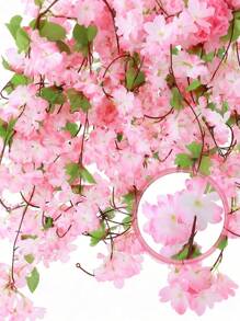 1Pc 8FT Artificial Sakura Hanging Rattan, Fake Sakura Plant Garland, Silk Rattan For Spring And Summer DIY Wedding Arch Tabletop Decoration, Fall Fake Plants, Thanksgiving, Halloween, Christmas, Outdoor Party Backdrop, Room Decoration, Garden Decoration Supplies Home Decor Back To School School Supplies