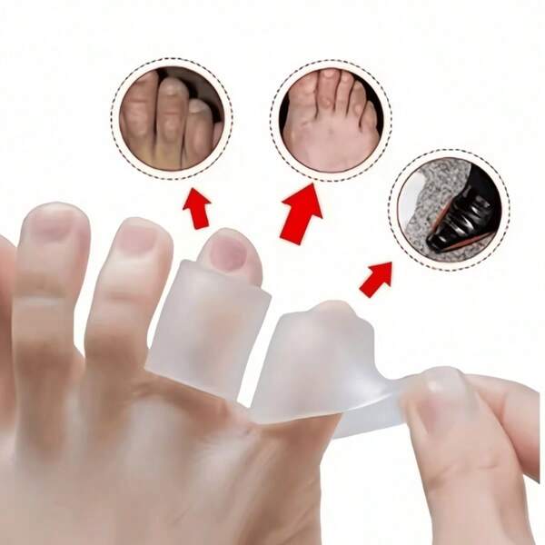 2pcs Little Toe And Ring Toe Protector Socks, For Walking Friction Relief, Prevent Corns And Blisters, Suitable For High Heels, Sneakers, Casual Shoes