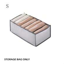 可折叠收纳袋，带网格的轻便衣物袋，大容量袋 - 灰色 - 查看 8