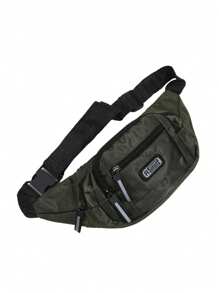 1pc Large-Capacity Men's Stylish Waterproof Waist Bag, Multi-Functional, Wear-Resistant, Multi-Compartment Waist Bag, With Adjustable Strap, Zipper Closure, Perfect For Sports, Fitness, Travel, Business And Daily Commute