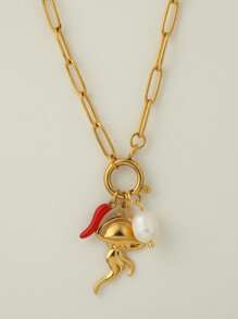 1 pièce Bijou personnalisé, collier de style océan avec pendentif à la mode en forme d'étoile de mer, de coquillage et de dauphin, collier à porter au quotidien