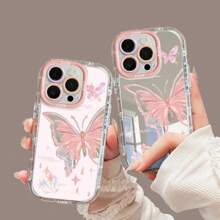 1pc Cute Butterfly Silicone Full Body Protective Phone Case Compatible With IPhone 15 Pro Max, Compatible With IPhone 14, 13, 12, 11, 16, 7/8 Series Waterproof Shockproof Anti-Fall Scratch Resistant