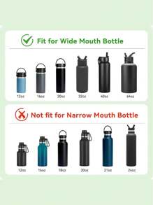1 个替换盖，适合 12/16/18/22/32/40/64 盎司水瓶，2.28 英寸宽口，可重复使用的翻盖饮水盖，返校用品 - 彩色 - 查看 3