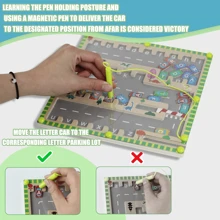 Magnetisches Holzbuchstaben Labyrinth-Lernspiel, Stiftübungsgriff Perlenspiel zur Motorikschulung, Wortschreibübung, Labyrinthspiel, Frühförderung, Geschenk zum Geburtstag für Jungen & Mädchen, Ostern