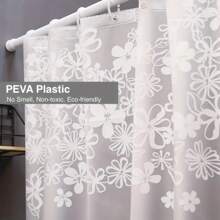 [1 件防水浴帘] 1 件雪花和蝴蝶浴帘 - 厚实、防水 PEVA，配有不锈钢索环和附赠挂钩，易于清洁，适合所有季节家居浴室装饰秋季装饰浴室配件返校 - 白色 - 查看 11