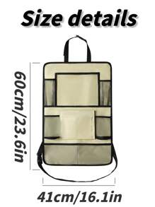 1pc Car Seat Back Storage Bag, Multi-Functional Storage Bag, Car Accessories, Necessary Items For Children Travel, Can Store Tablet, Snacks, Water Bottles, Baby Toys, Etc. Car Organizer Interior Accessories (We Will Not Lie To Customers: The Price Matches The Quality; The Quality Is General. Please Do Not Have Too High Expectations For The Product Quality. If You Need Very High-Quality Products, Please Do Not Buy It.) - Khaki - View 8