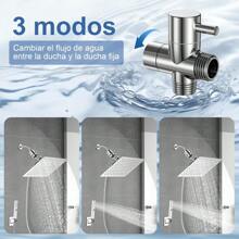 Regadera para Baño con Filtro, 10" Cabeza de Ducha Antióxido con Shower Head de Mano, 20 Capas de Filtrado, Regadera Cuadrada de Alta Presion, con 2 Cartuchos Filtrantes y Todos Los Accesorios