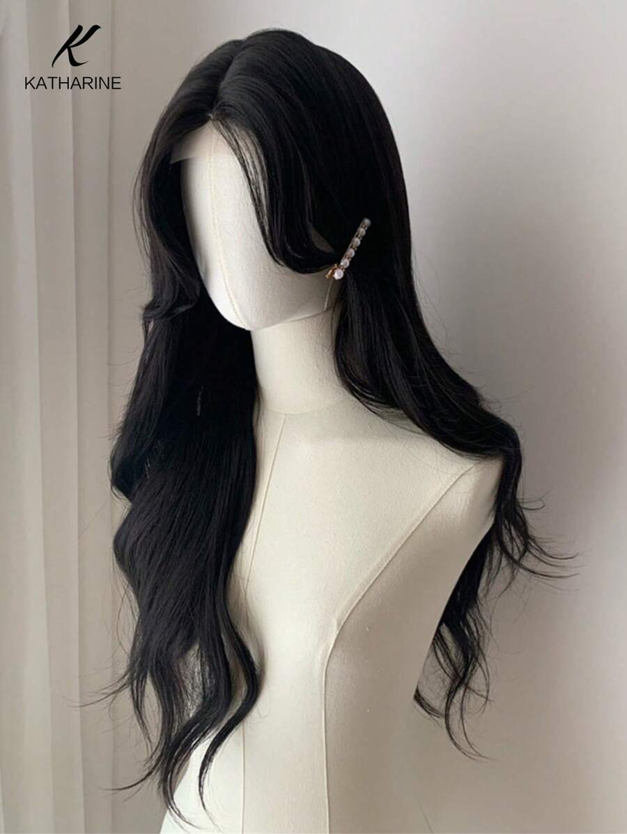 Chic Long Body Wave Synthetic U Part Lace Wig For Women - Adjustable Net Cap, Perfect For Cosplay & Parties, 26 Inches, Party(Excluding Accessories) - Natural Black - View 1