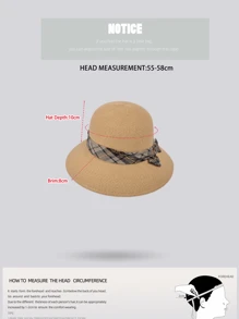 Ladies Elegant Fashion Straw Sun Hat With Wide Brim, High-End Casual Beach Hat, Suitable For Summer, Sunproof And UV Protection - A - View 4