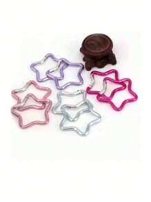 Aluminum Star Carabiner, Creative Spring Spring Hook Key Ring Keychain, Outdoor Camping Hiking Accessories - Multicolor - View 4