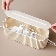 1pc Cable Management Box, Cord Organizer Box, Cable Organizer Box, Organizer Box For Power Strips, Surge Protectors, Chargers, Adapters, TV Cables, Computer Wires, Power Cord Hider Box For Home And Office