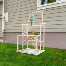 TFCFL Parrots Rack, Wood Bird Playing Stand, Pet Parrot Rack - Log Color - View 7