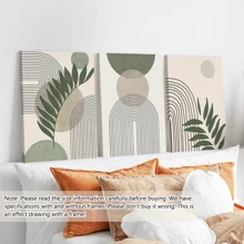 3pcs/Set Modern Bohemian Style Canvas Paintings, Minimalist Green Plant Posters, Elegant Plant Wall Art, Suitable For Living Room, Bedroom, Kitchen, Bathroom And Office Decor, With Or Without Frames, Birthday Or Graduation Gift - Multicolor - View 9