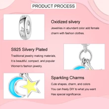 Su-Carata 镀银星星和月亮流行吊坠装饰，适合 DIY 手链/项链吊坠珠宝礼物送给家人和朋友，星星和月亮系列