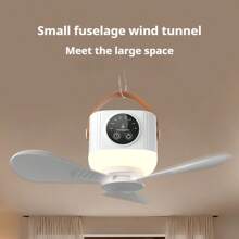 Camping Fan 7200mAh Battery Operated, Portable Tent Rechargeable With Remote Control, Detachable Fan-Blades, Hanging Hook, Timer, 4 Speeds For Outdoor Dorm-White - 白色 - 查看 7