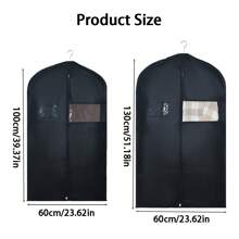1pc Garment Bag With Transparent Window, Suitable For Hanging In Bedroom, Closet Or Home Storage Cabinet - Includes Suit Jacket, Dress And Coat Bags With Windows
