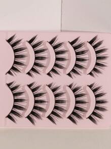 Anime Manga False Eyelashes 5 Pairs Set - Natural Wispy Fluffy Spiky Doll Lashes For Cartoon Makeup & Cosplay European, American, And Japanese Styles