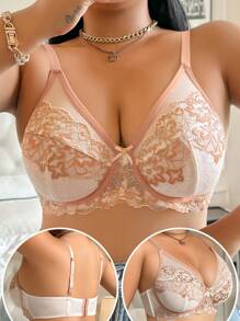 Sujetador con aros y almohadillas push-up para mujeres de tallas grandes de moda