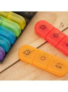 Boîte à médicaments noire avec 21 compartiments pour sept jours par semaine, boîte à médicaments hebdomadaire en plastique portable avec compartiments