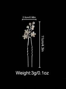 5pcs Faux Crystal Floral Hair Clips, Elegant Handmade Woven Non-Slip Hair Accessories