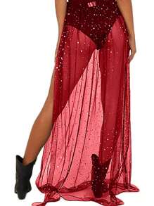 Faldas Transparente Galaxia Bohemio - Rojo - Ver 3