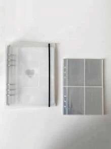 Libreta De Anillas Coreana De Estilo A5 Y Cubierta Transparente Congelada - transparente - Ver 1