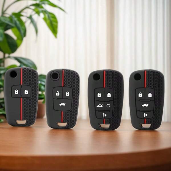 Black Silicone Car Key Fob Cover, Anti-Drop Protection For Chevrolet Cruze, Aveo, Trax And Opel Astra, Corsa, Meriva, Zafira, Antara J Models