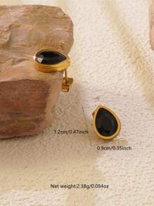 1 par de brincos de pino em forma de gota d'água com strass de vidro colorido incrustado em cores doces de aço inoxidável, adequados para uso diário feminino ou como presente de dia das mães
