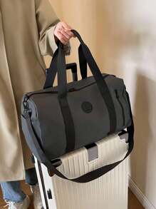 Classic And Popular Large-Capacity Travel Bag, Fashionable Solid Color, Simple And Versatile, Lightweight And Portable Handbag, Dry And Wet Separation, Independent Shoe Compartment, Multi-Functional Adjustable Shoulder Strap Crossbody Bag, Suitable For Weekend Overnight Short Trips, Business Trips, Sports And Fitness.