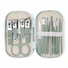 1 Set Of 14-Pcs Modern Stainless Steel Nail & Foot Care Tool Kit, Including Nail Clippers And Grooming Tools, With Portable Storage Case - Unisex Manicure Set, Fragrance-Free, No Electricity Or Battery Required