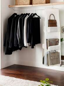 1pc Hanging Purse Organizer For Closet, 4-Shelf Clear Handbag Storage, Space Saving Closet Handbag Organizer