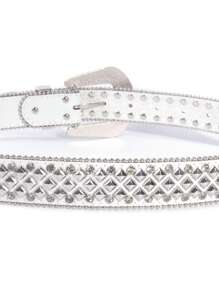Riem met strass steentjes, western cowboy punk stijl, geschikt voor tieners, casual outdoor sport of vakantie, reizen, afstudeercadeaus, verjaardagskleding accessoires, dagelijkse kleding