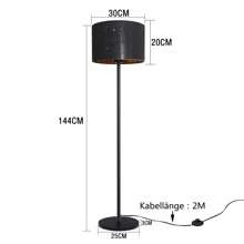 ZMH Floor Lamp Modern Living Room Floor Lamp - Floor Lamp Made Of Fabric With E27 Socket Max. 40W Black Gold Star Design Lampshade 144cm Floor Lamp For Bedroom Children's Room Hallway Café - 查看 3