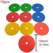 10pcs Football Flat Cone, Basketball Marker Plate For Speed Agility Training, Portable Non Deformable Training Device (Color Random) - Multicolor - View 5