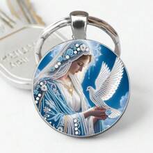Unique Virgin Mary Keychain - Design Charm For Backpacks, Car Keys, Perfect Gift For Valentine's Day, Christmas, Birthday, Holidays Car Accessories Bag Charm School