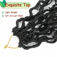 Goddess Faux Locs Crochet Hair 18Inch For Women, Long Goddess Locs Crochet Hair, Boho Style Locs, River Locs Crochet Hair With Curly Ends