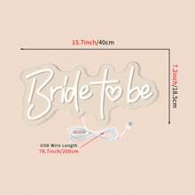 新娘 LED 霓虹灯，USB 供电，窗口安装，9 种模式，带墙壁开关，适用于新娘送礼会、婚礼、求婚、告白装饰