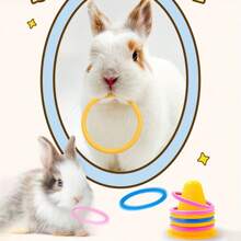 5pcs Random Color Rabbit/Guinea Pig Chew Toys, Puzzle Toys, Circular Toys, Enrichment Toys, Ventilated Ice Cream Bucket - Multicolor - View 7