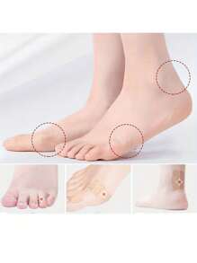 1pc Silicone Invisible Adhesive Cushion Insole Pads, Silicone Gel Blister Bandages - Transparent Heel Protector Tape For Foot, Hand & Toe, For High Heels, Anti-Slip And Anti-Wear Foot Protectors Breathable - Multicolor - View 5