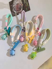 1pc Sea Turtle Pendant Phone Lanyard - Handmade Wrist Strap, Fits Phones, Cameras, Keys - Cute Sea Turtle Charm Keychain Accessory - Multi-Color Packaged With Clip To Prevent Loss Gifts For Mother, Family, Friends, Birthday, Holiday Phone Charm, Phone Chain